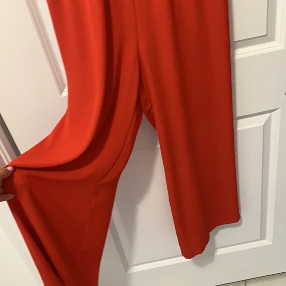 BCBG Maxazria Red Jumpsuit (Wide-Leg, Open Back) - Picture 4 of 8